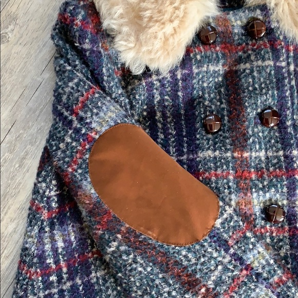 Topshop Shearling Collar Swing Pea Coat - Picture 4 of 8